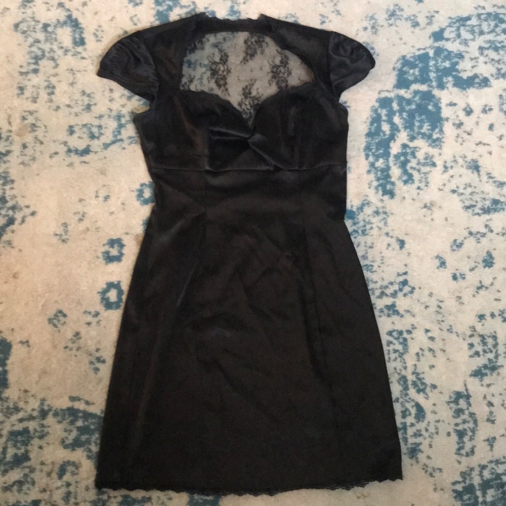 Guess black lace detail dress